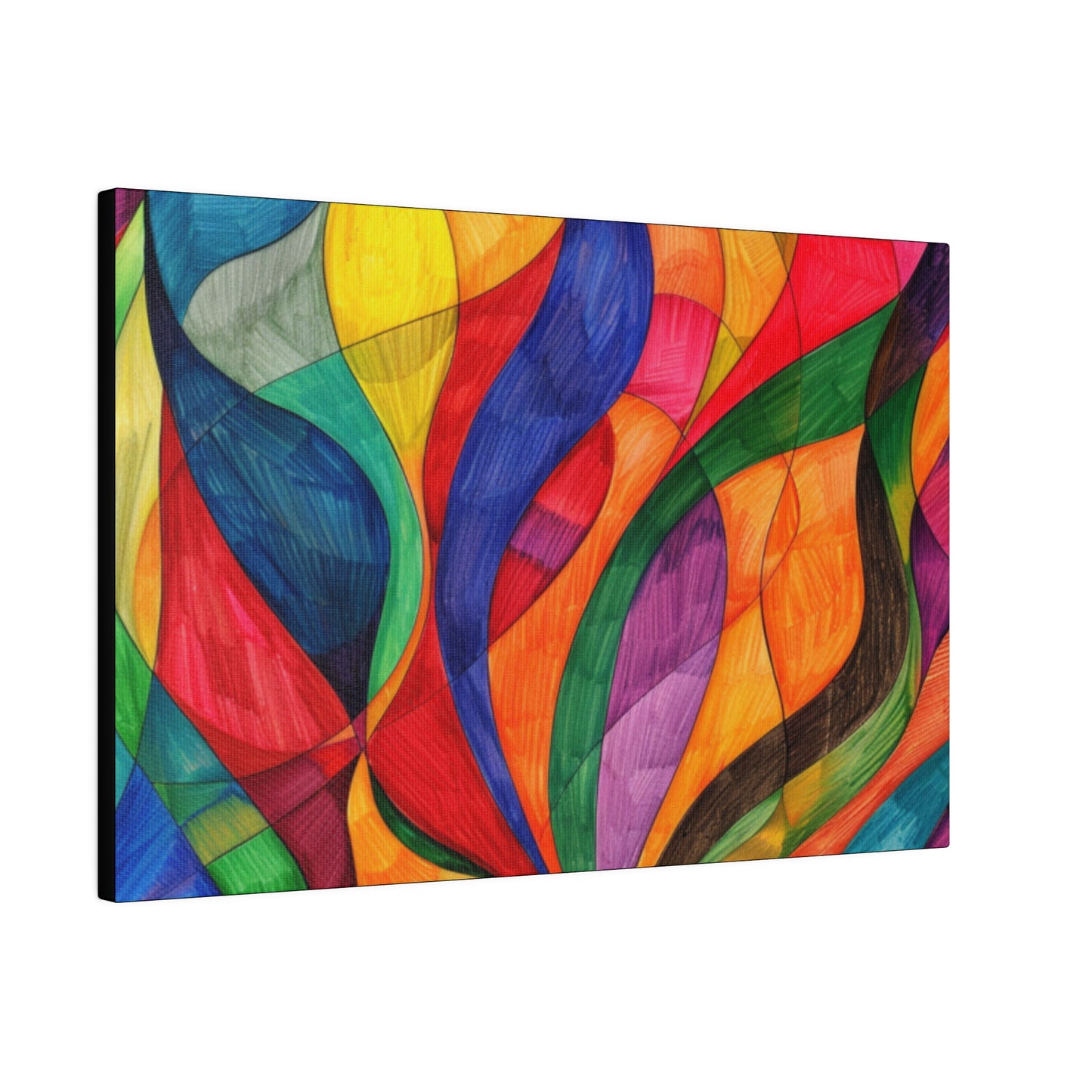 Matte Canvas, Stretched, 0.75" - Abstract Colorful Design