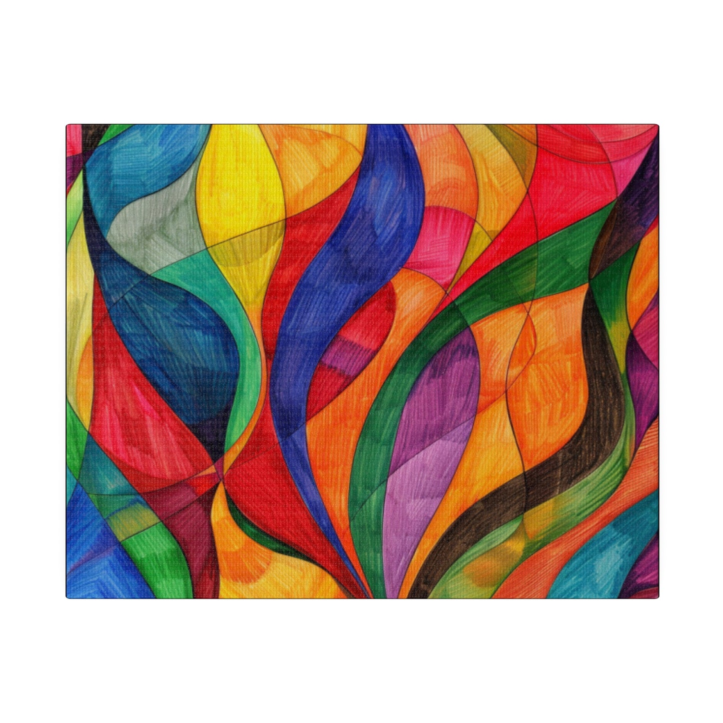 Matte Canvas, Stretched, 0.75" - Abstract Colorful Design