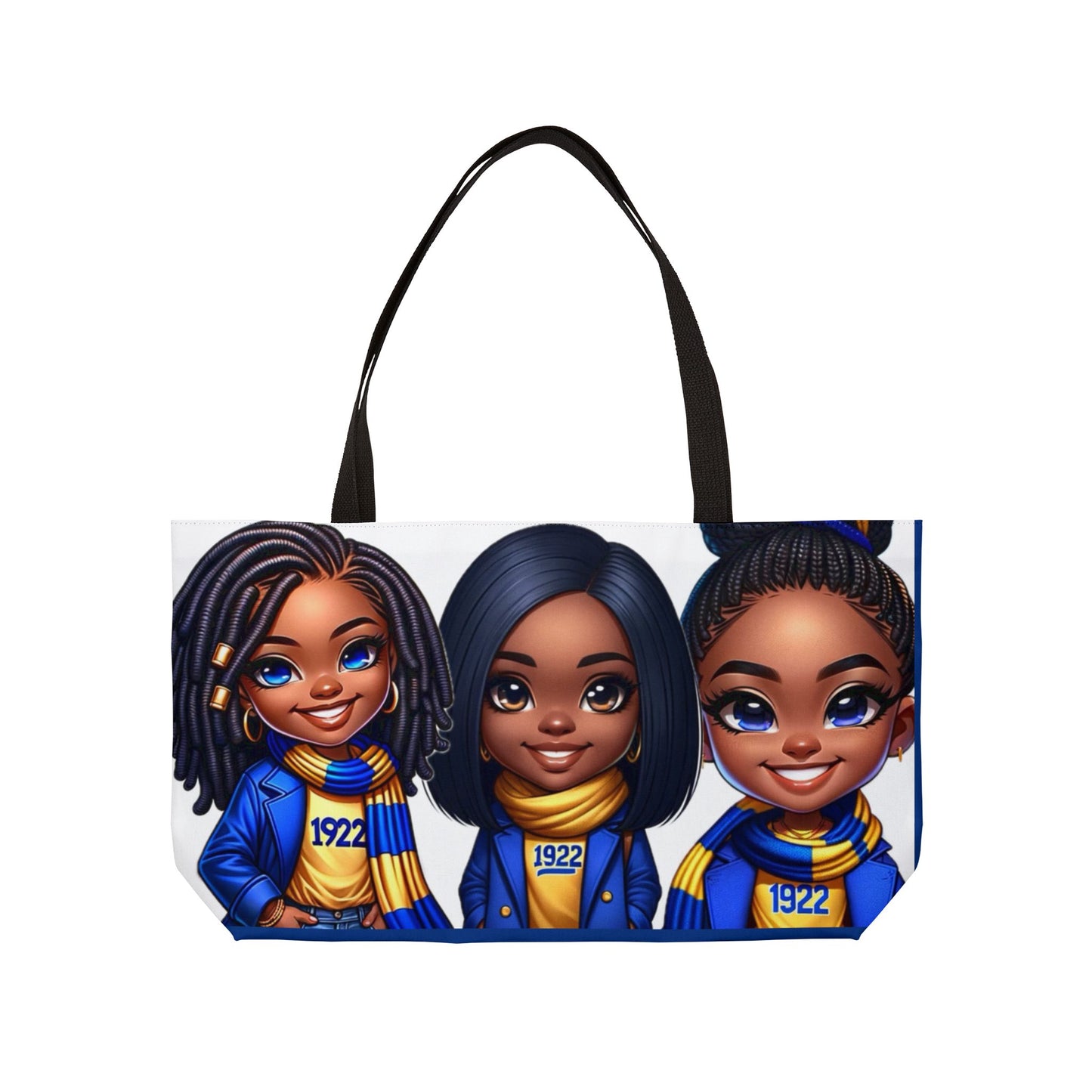 Weekender Tote Bag - SISTERHOOD BLUE AND YELLOW