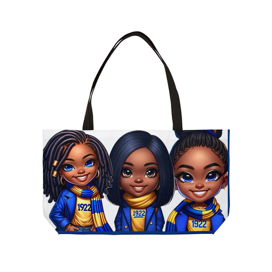 Weekender Tote Bag - SISTERHOOD BLUE AND YELLOW