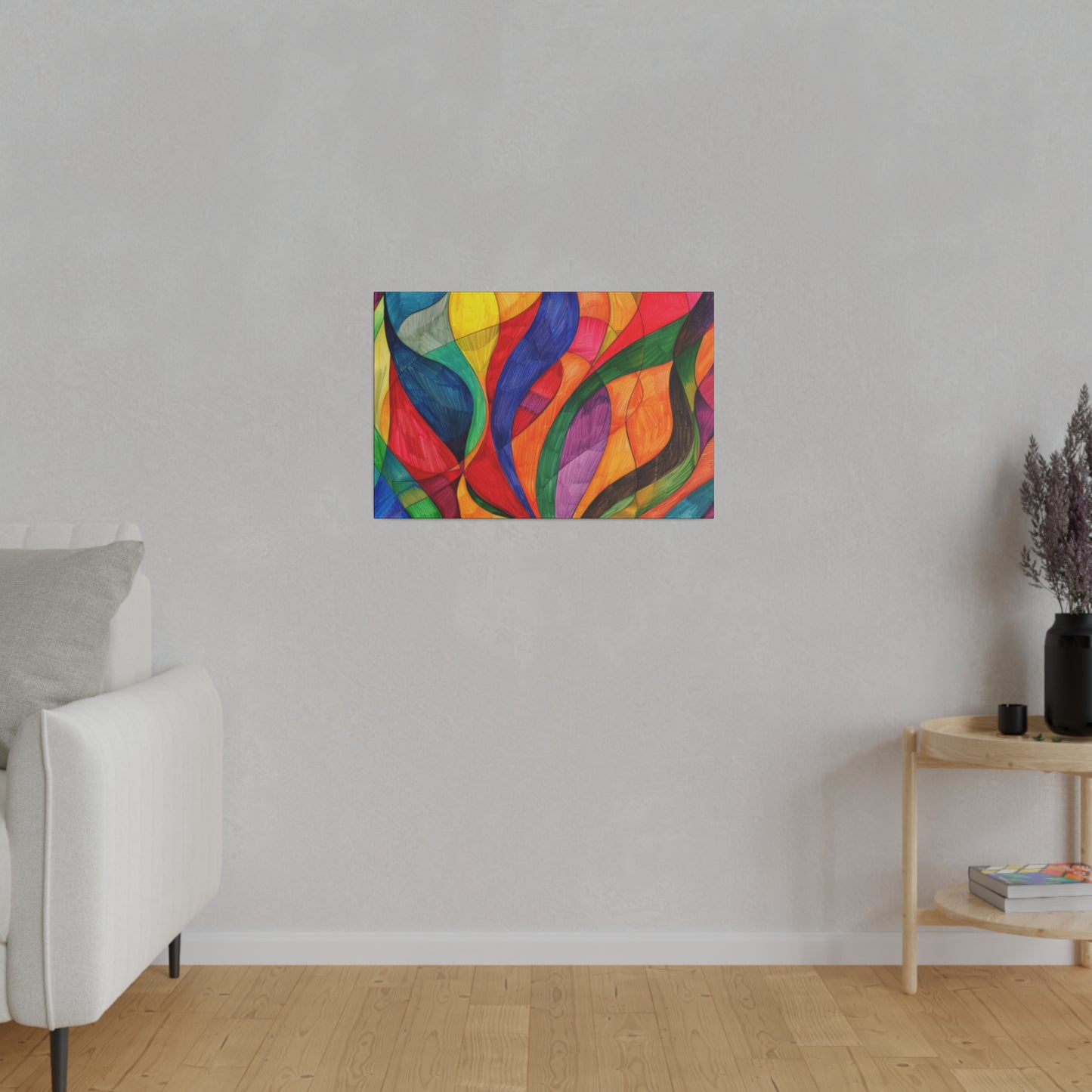 Matte Canvas, Stretched, 0.75" - Abstract Colorful Design