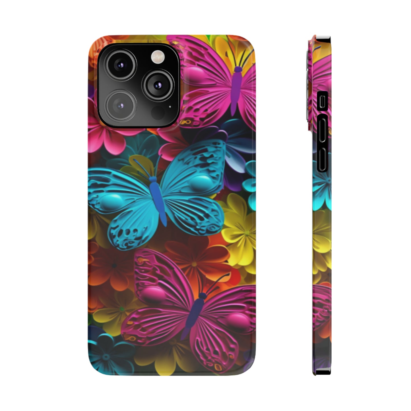 Slim Phone Cases - Colorful Butterflies