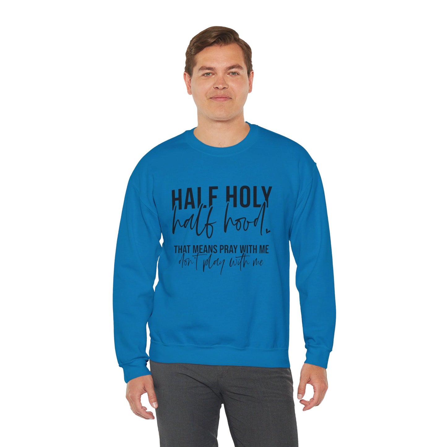 Unisex Heavy Blend™ Crewneck Sweatshirt - HALF HJOLY HALF HOOD