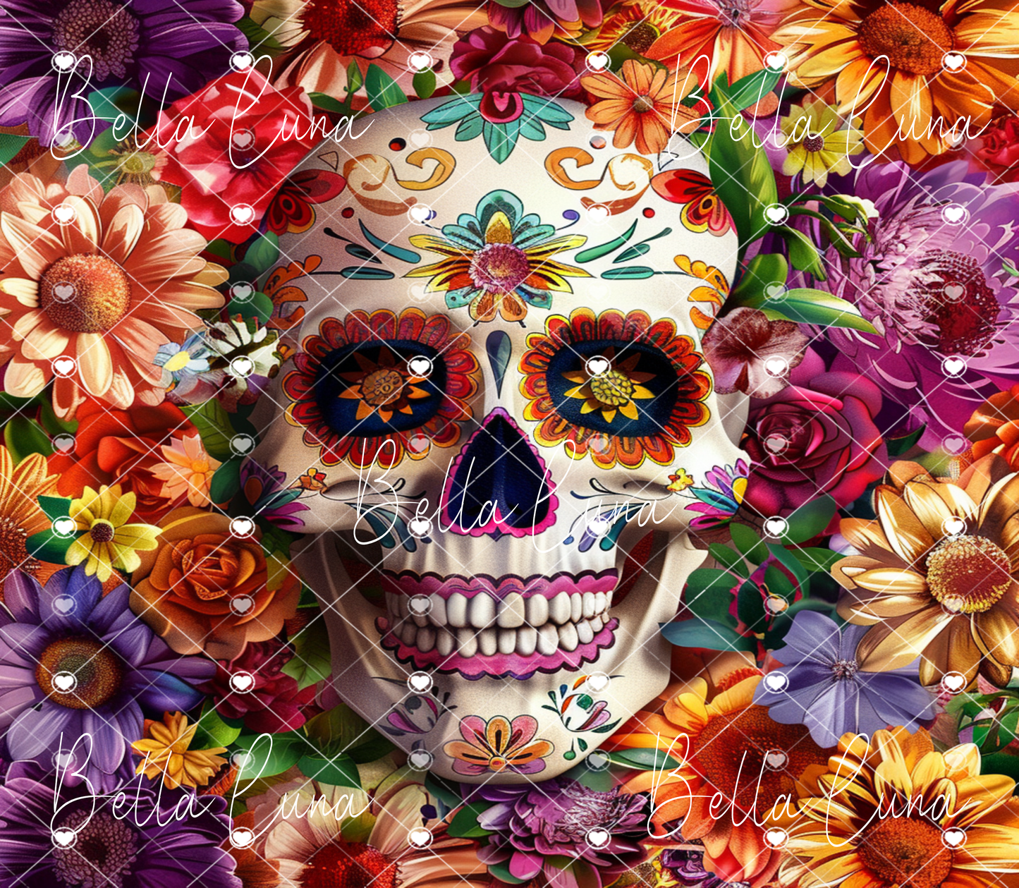 Sugar Skull Digital Tumbler Wrap - Digital Download ONLY