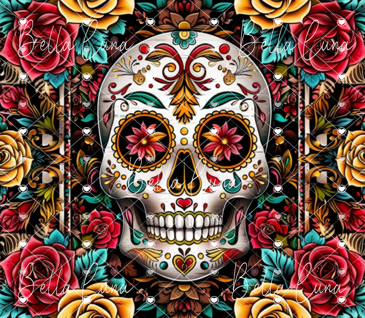 Sugar Skull Tumbler Wrap - Digital Design/Digital Download