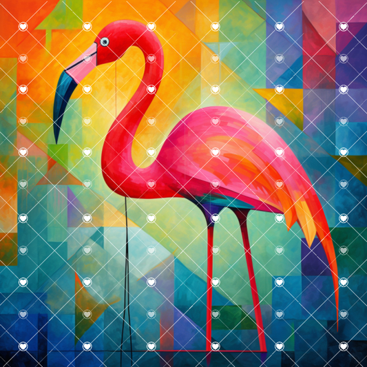 Flamingo Digital Art - 12x 12