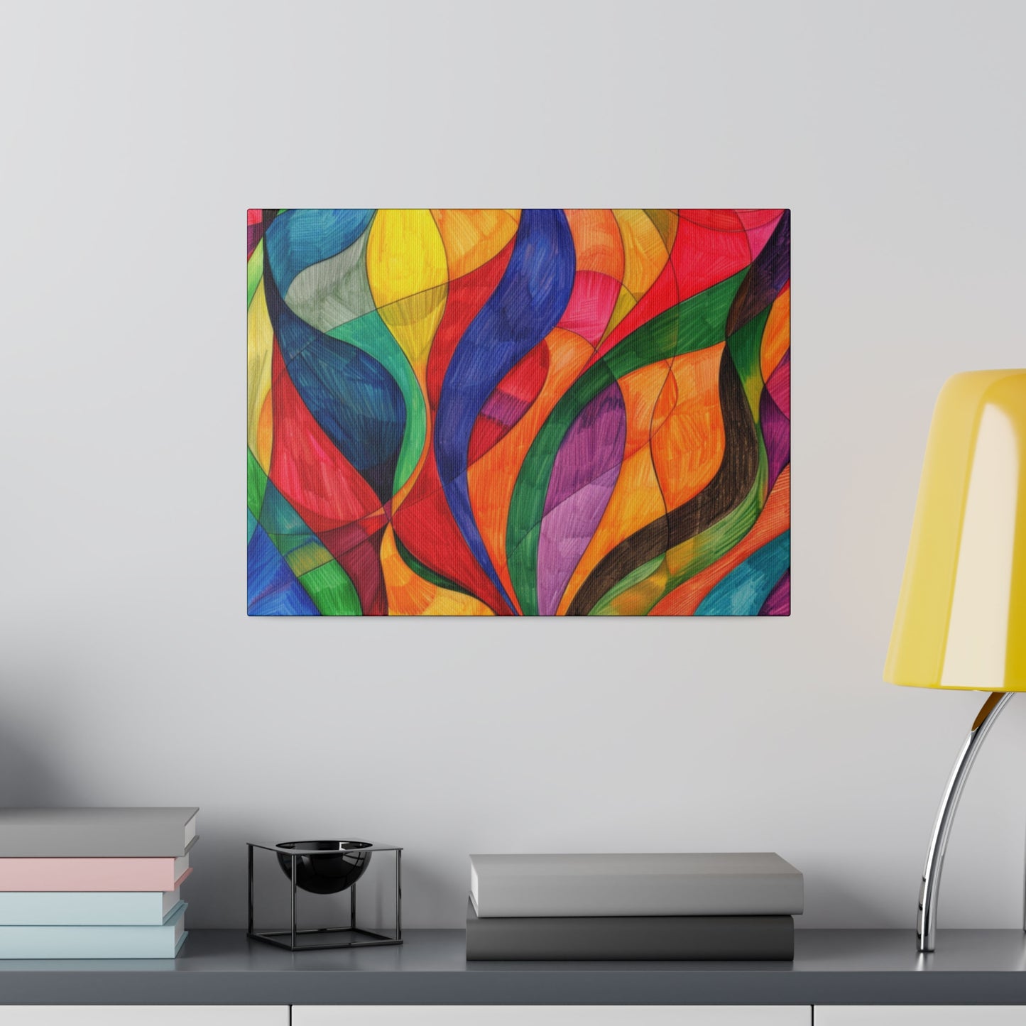 Matte Canvas, Stretched, 0.75" - Abstract Colorful Design