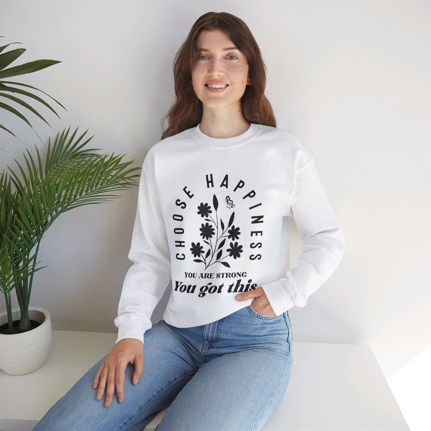 Unisex Heavy Blend™ Crewneck Sweatshirt - Choose Happiness