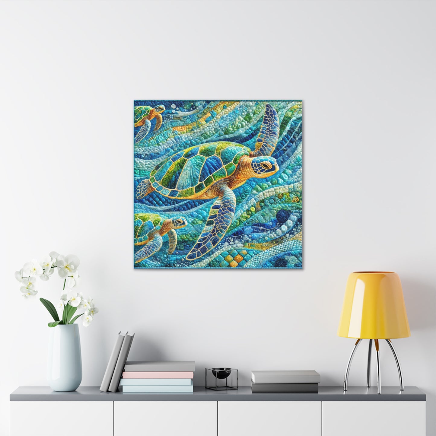 Canvas Gallery Wraps - Quilted Sea turtle