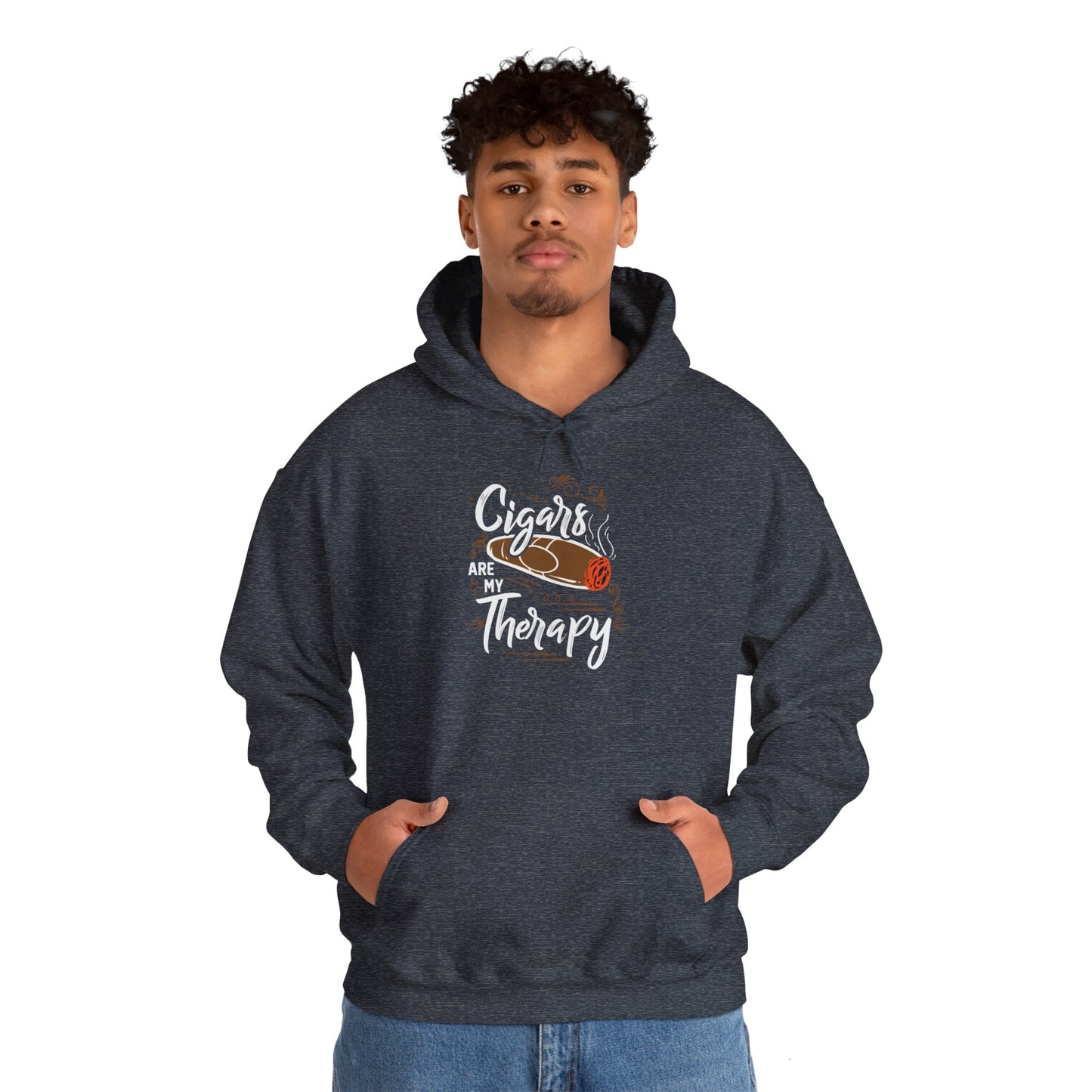 Unisex Heavy Blend™ Hooded Sweatshirt - Cigar is my Therapy