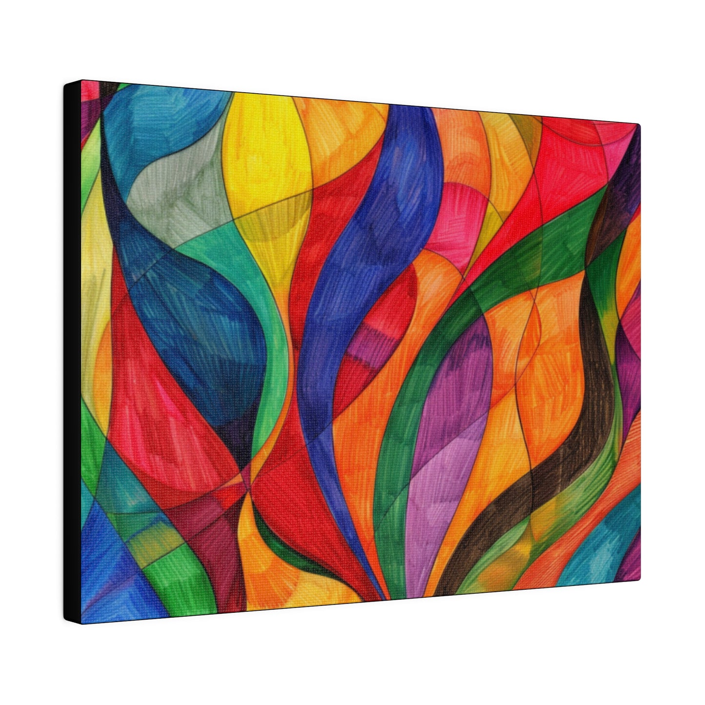 Matte Canvas, Stretched, 0.75" - Abstract Colorful Design