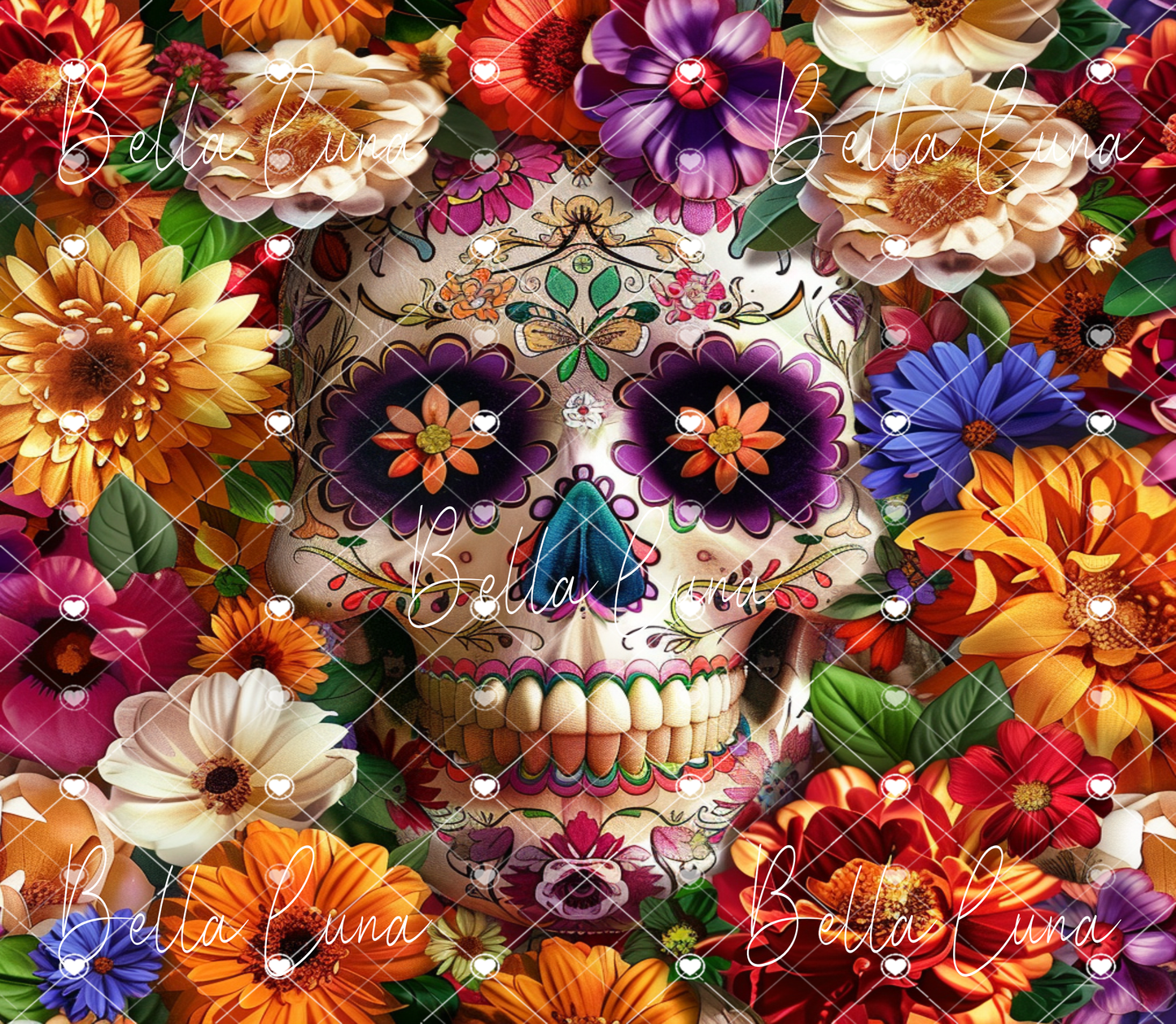 Sugar Skull Digital Tumbler Wrap - Digital Download ONLY