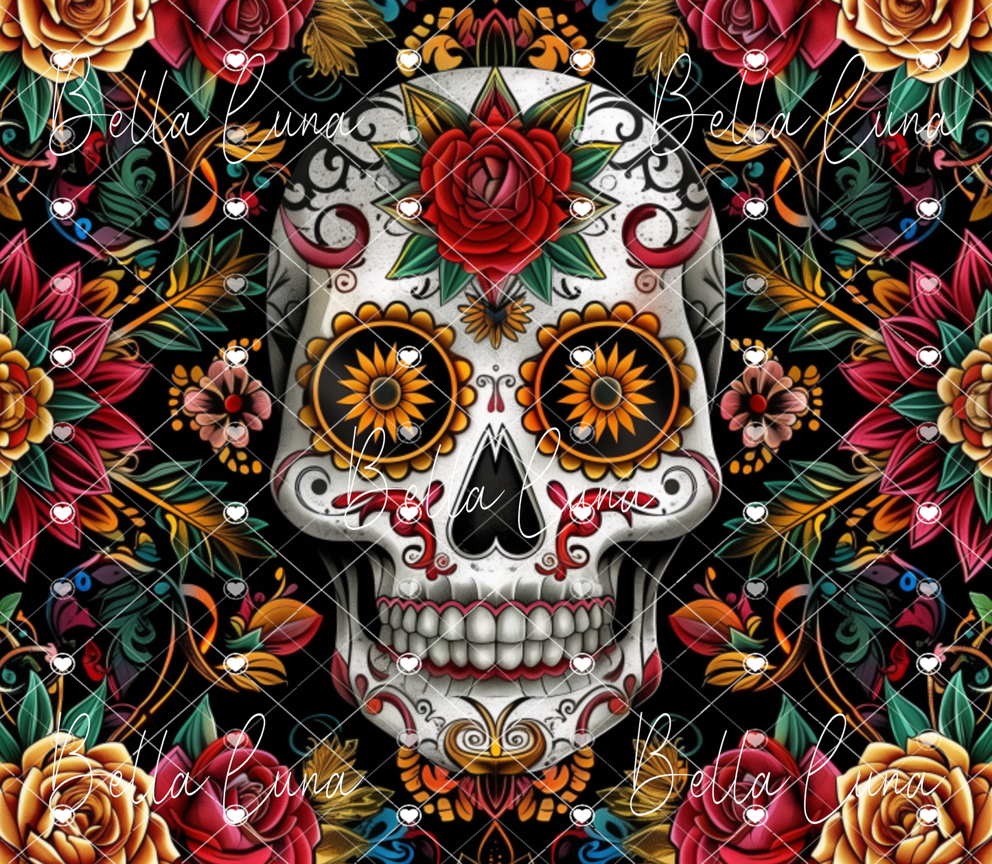 Sugar Skull Tumbler Wrap - Digital Design/Digital Download