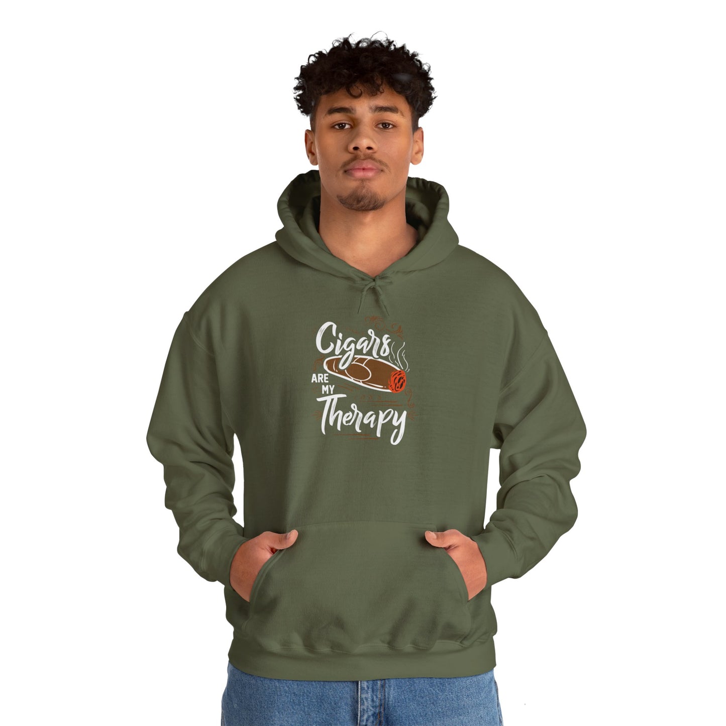 Unisex Heavy Blend™ Hooded Sweatshirt - Cigar is my Therapy