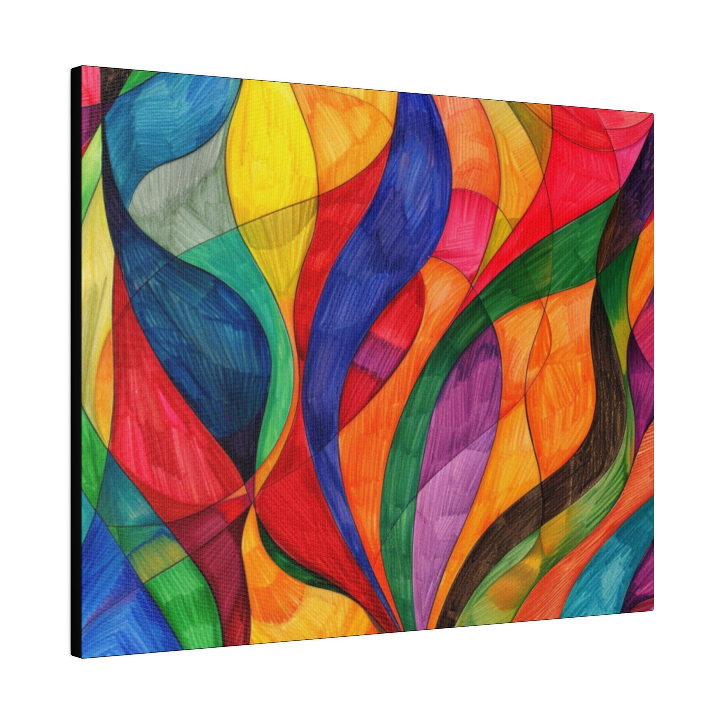 Matte Canvas, Stretched, 0.75" - Abstract Colorful Design