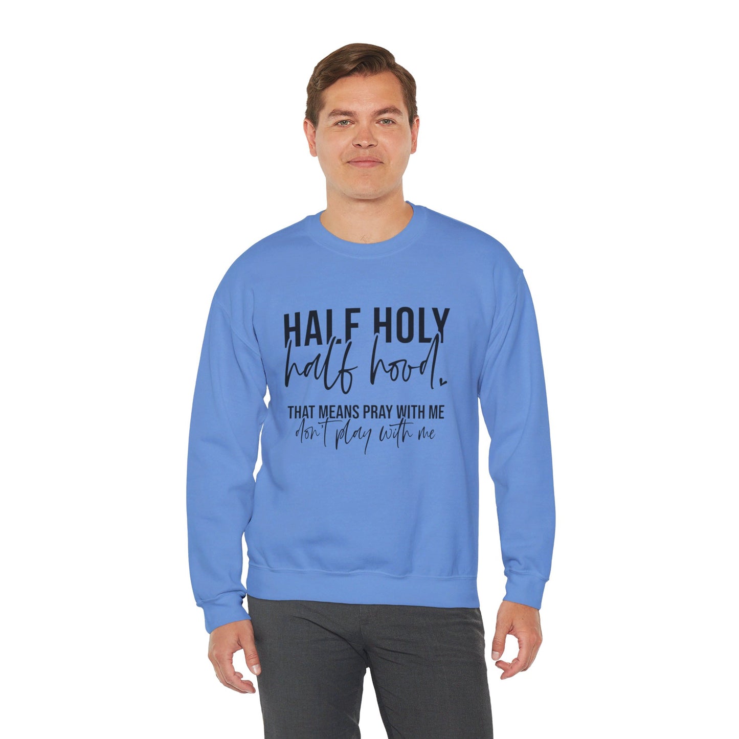 Unisex Heavy Blend™ Crewneck Sweatshirt - HALF HJOLY HALF HOOD