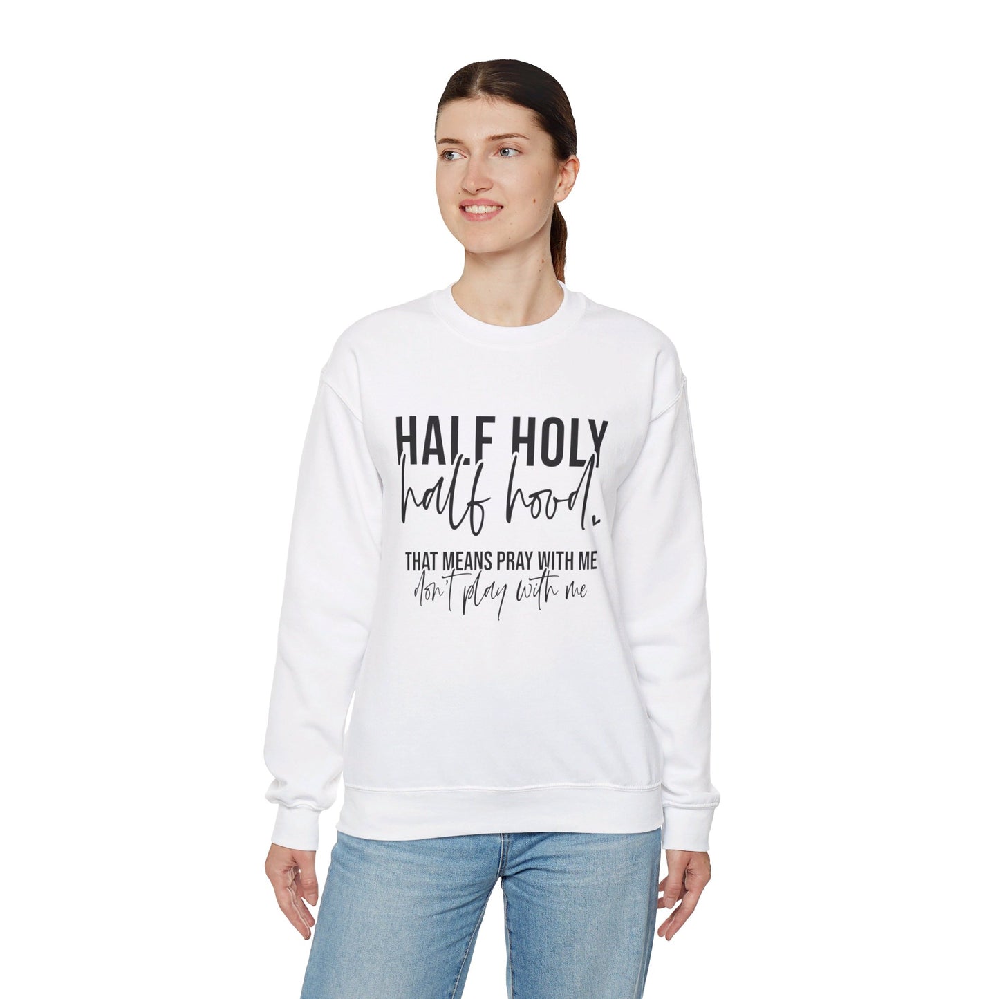 Unisex Heavy Blend™ Crewneck Sweatshirt - HALF HJOLY HALF HOOD