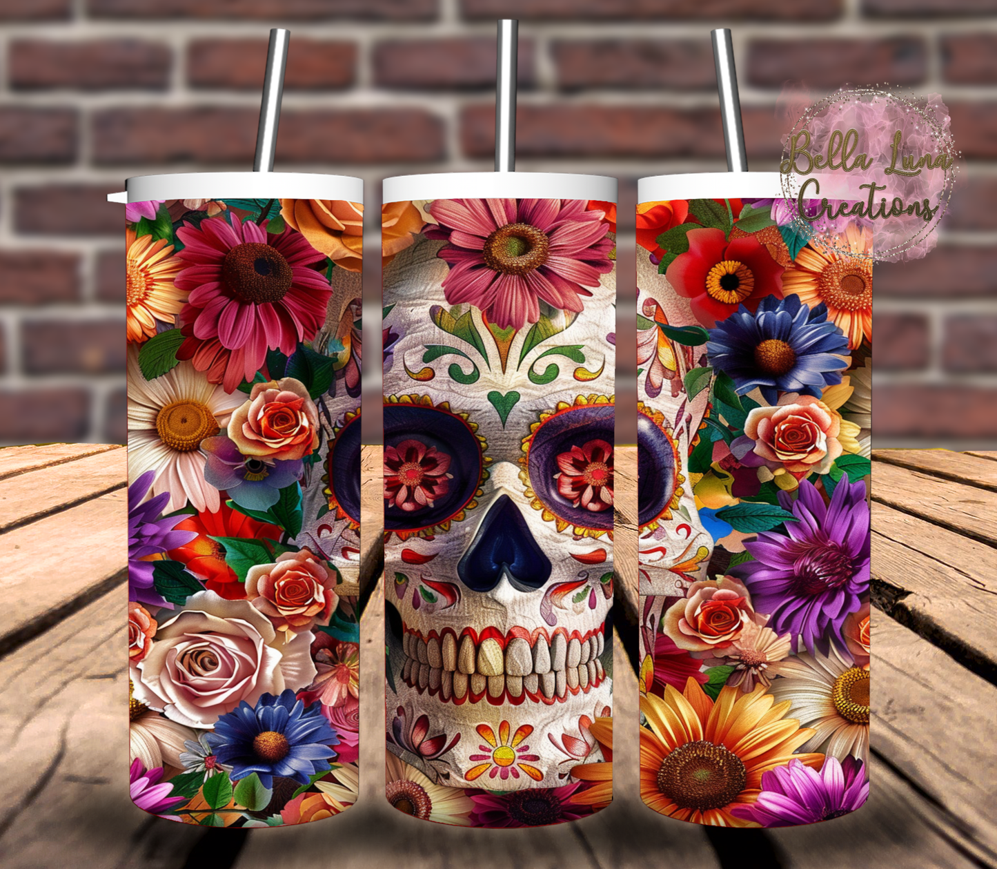 Sugar Skull Digital Tumbler Wrap - Digital Download ONLY