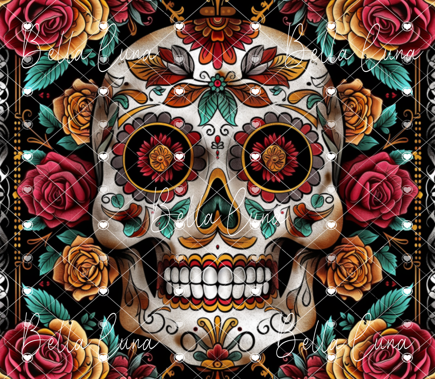 Sugar Skull Tumbler Wrap - Digital Design/Digital Download