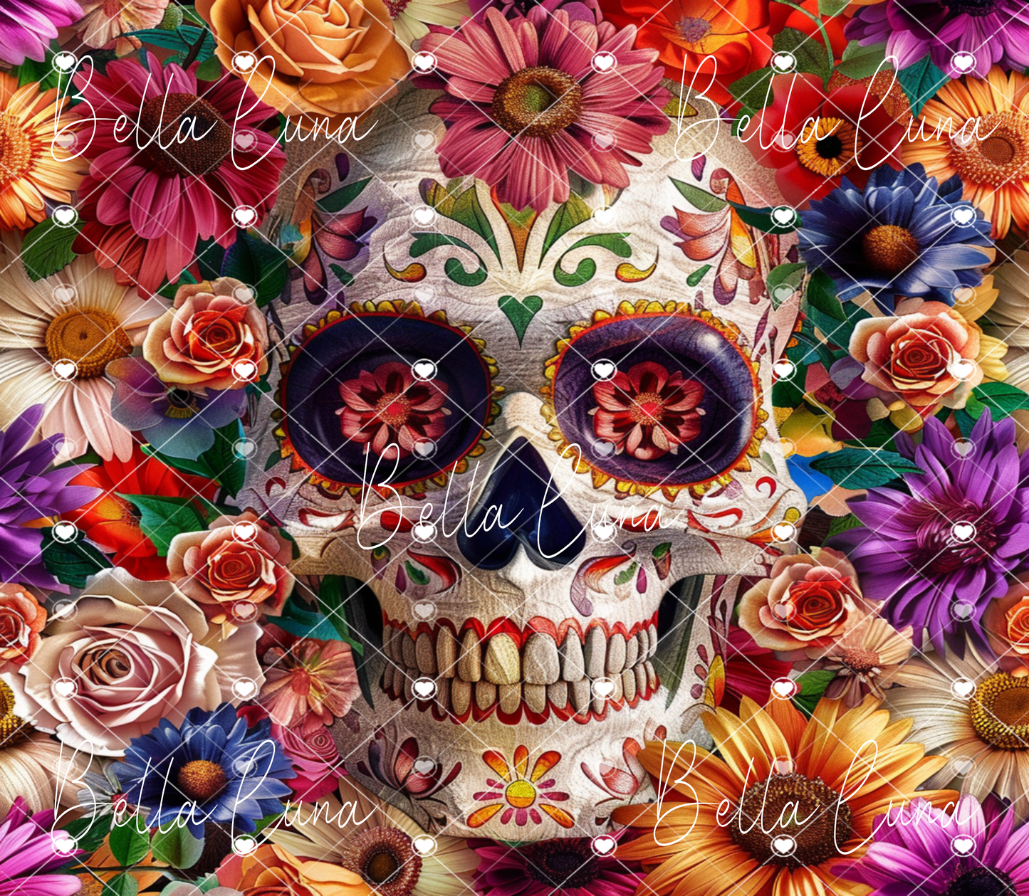 Sugar Skull Digital Tumbler Wrap - Digital Download ONLY