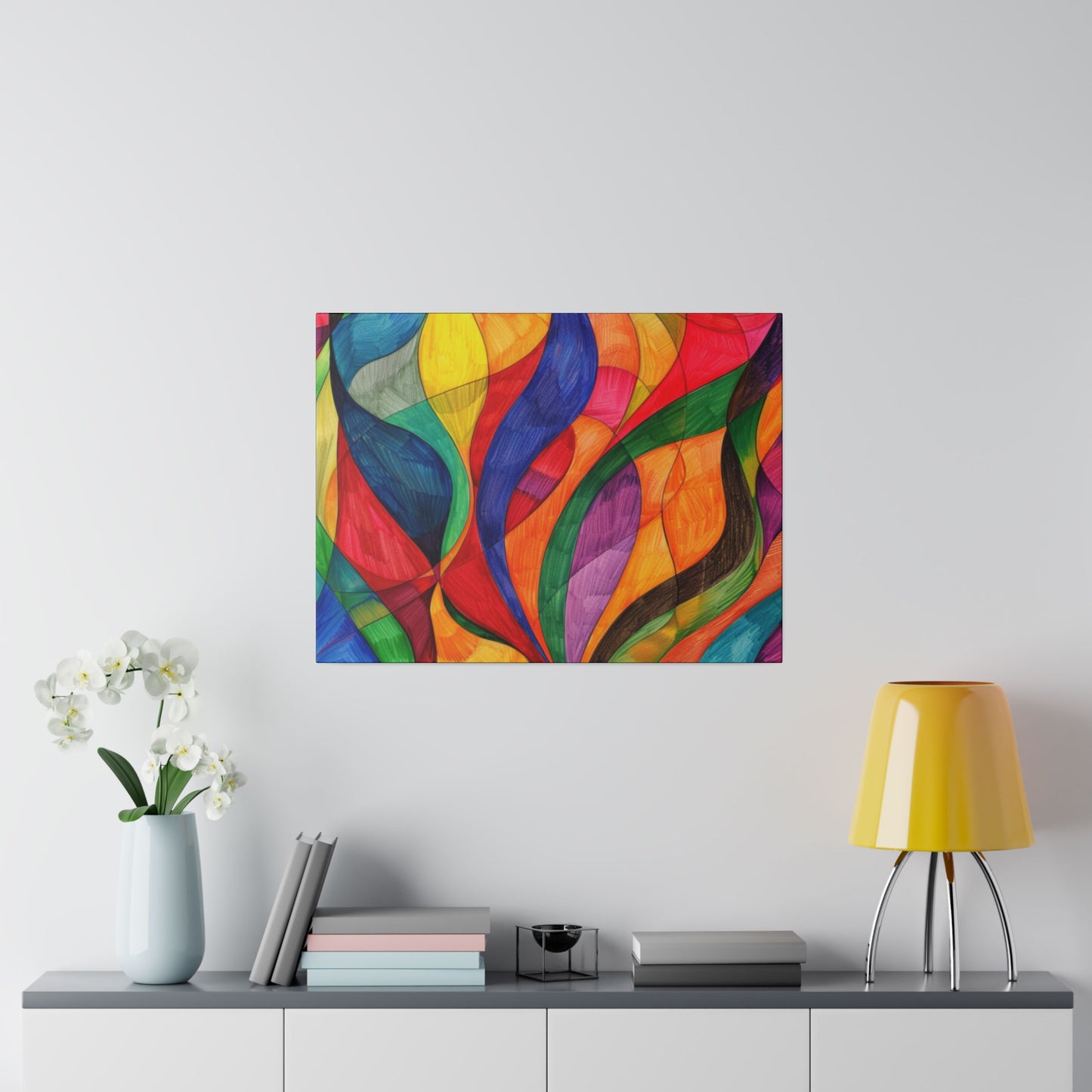 Matte Canvas, Stretched, 0.75" - Abstract Colorful Design