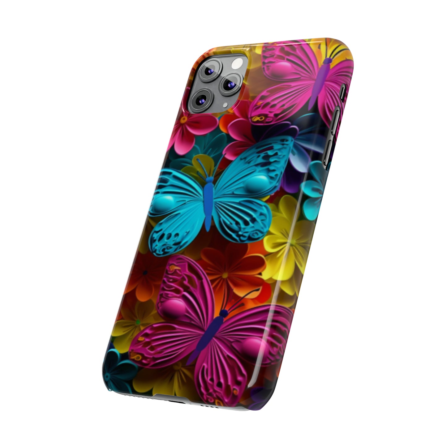 Slim Phone Cases - Colorful Butterflies