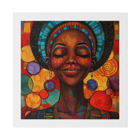 Matte Canvas, Stretched, 0.75" - Proud Black Woman