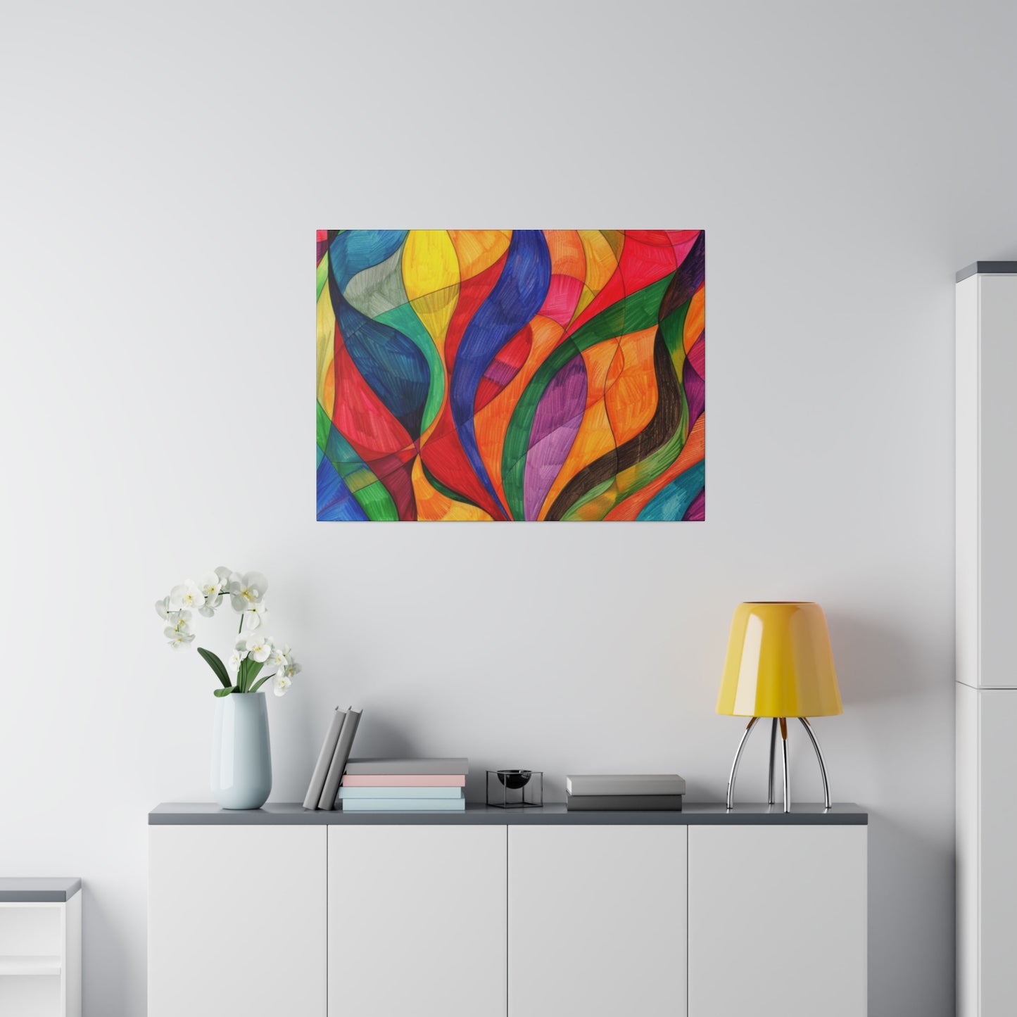 Matte Canvas, Stretched, 0.75" - Abstract Colorful Design