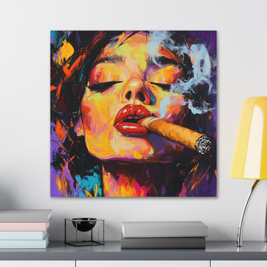 Canvas Gallery Wraps - Woman Smoking Cigar