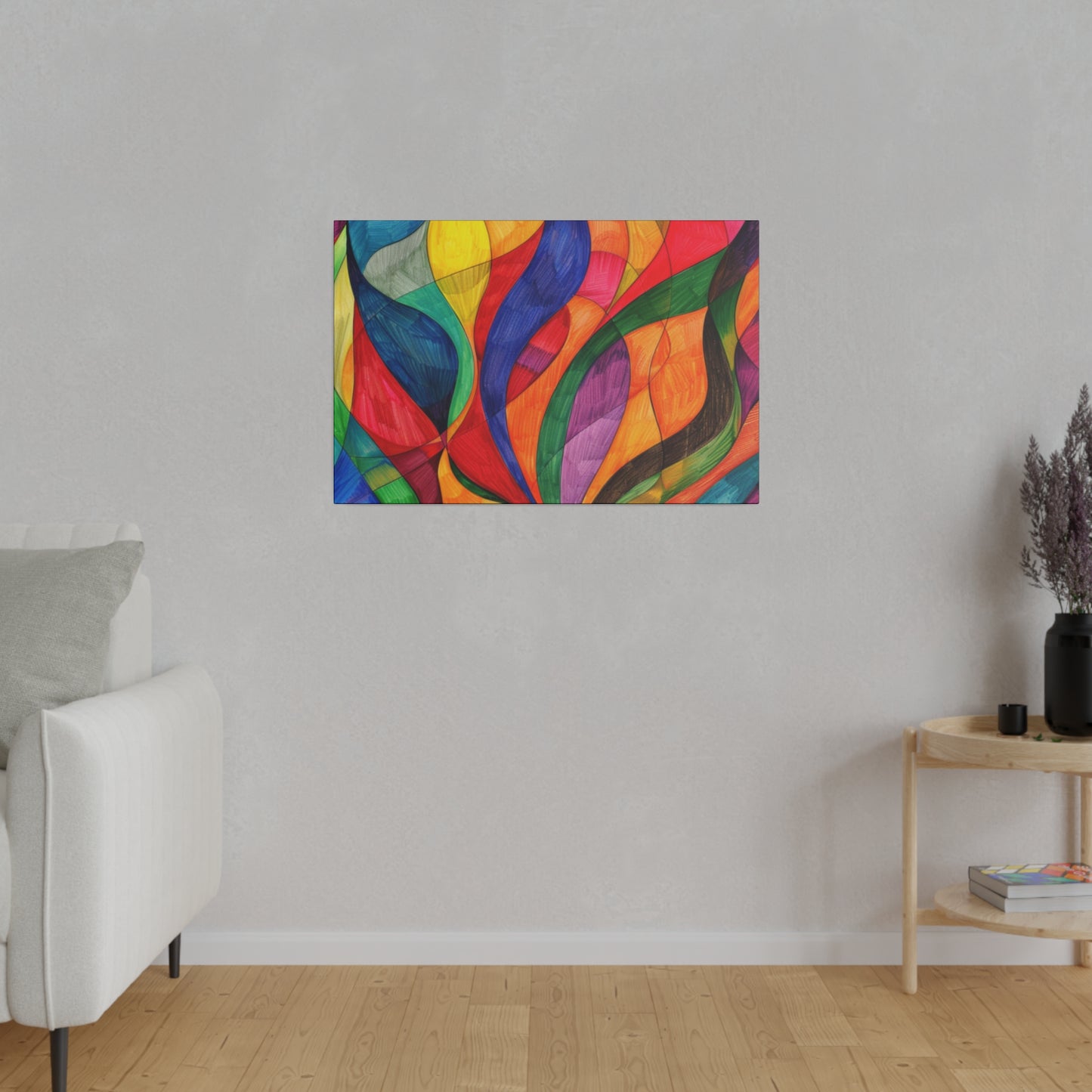 Matte Canvas, Stretched, 0.75" - Abstract Colorful Design