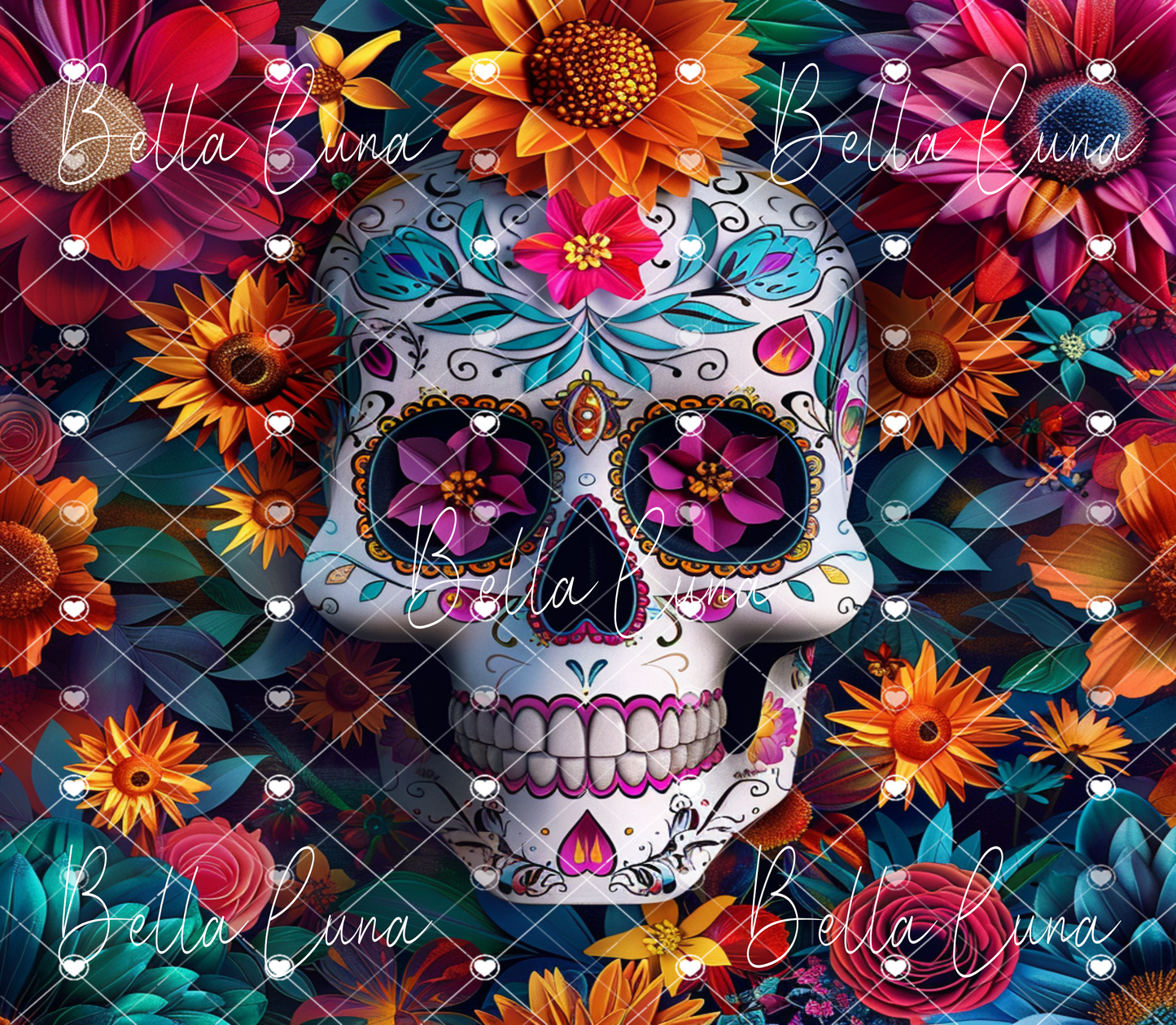 Sugar Skull Digital Tumbler Wrap - Digital Download ONLY