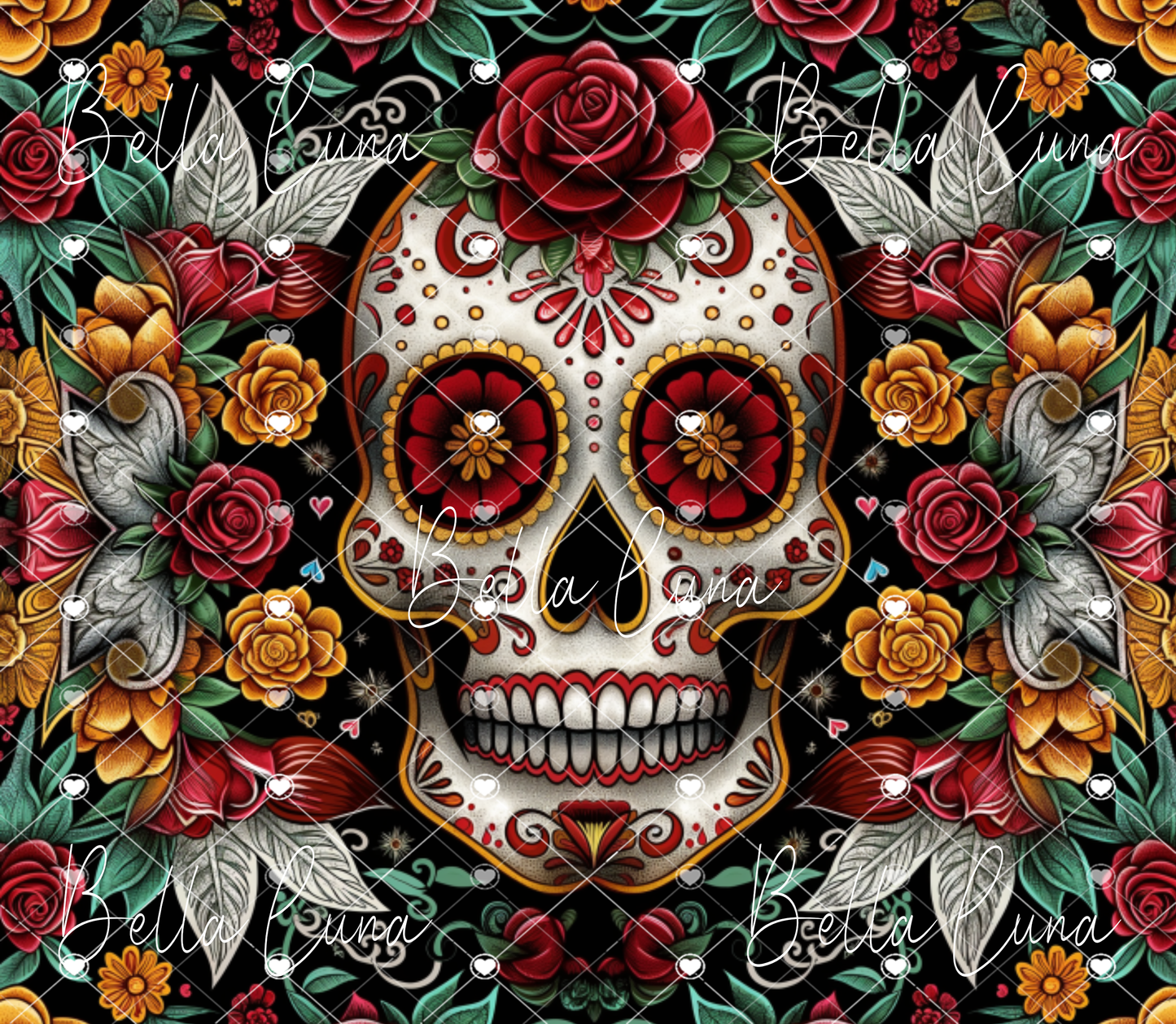 Sugar Skull Tumbler Wrap - Digital Design/Digital Download