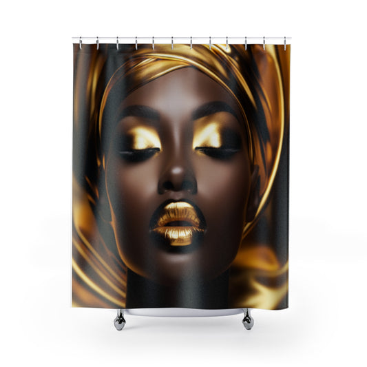 Shower Curtains - Black Golden Beauty