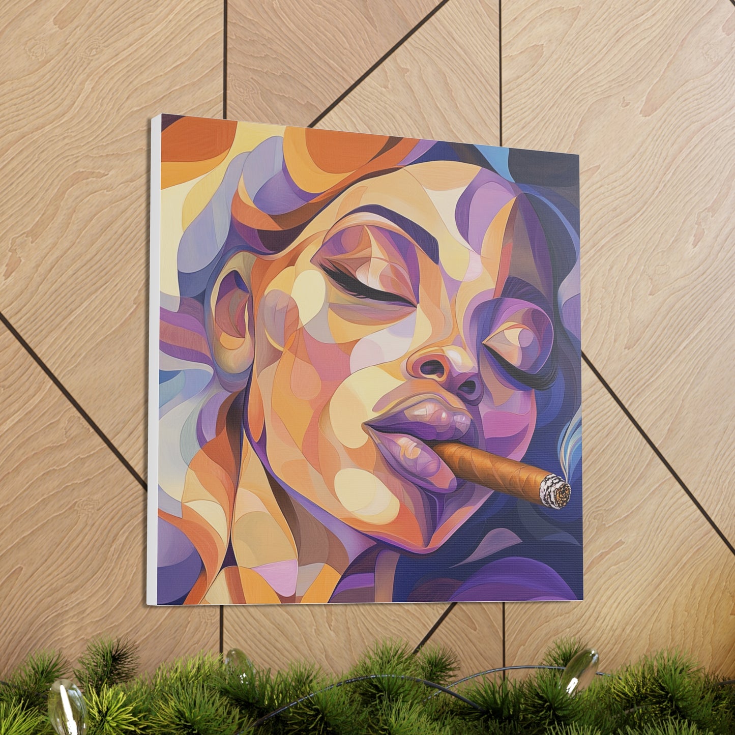 Canvas Gallery Wraps - Woman Cigar Lover