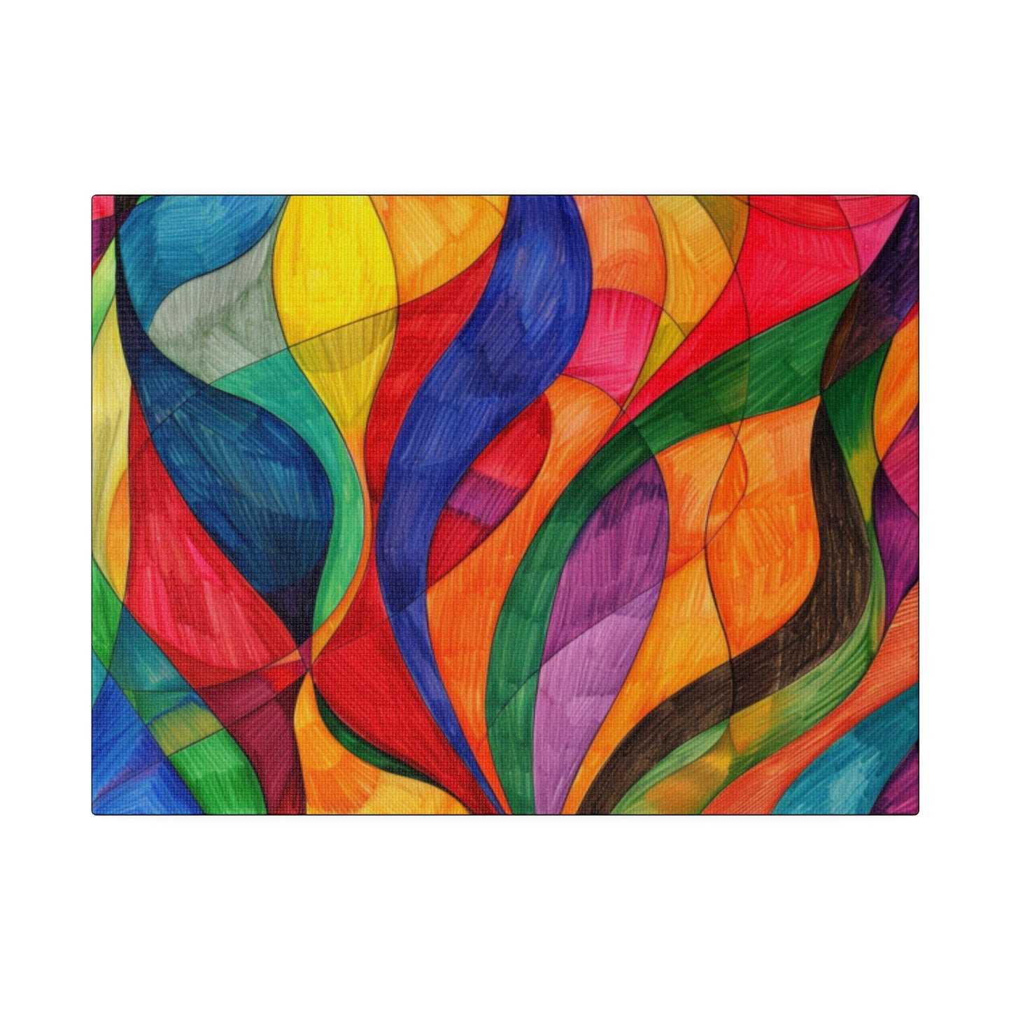 Matte Canvas, Stretched, 0.75" - Abstract Colorful Design