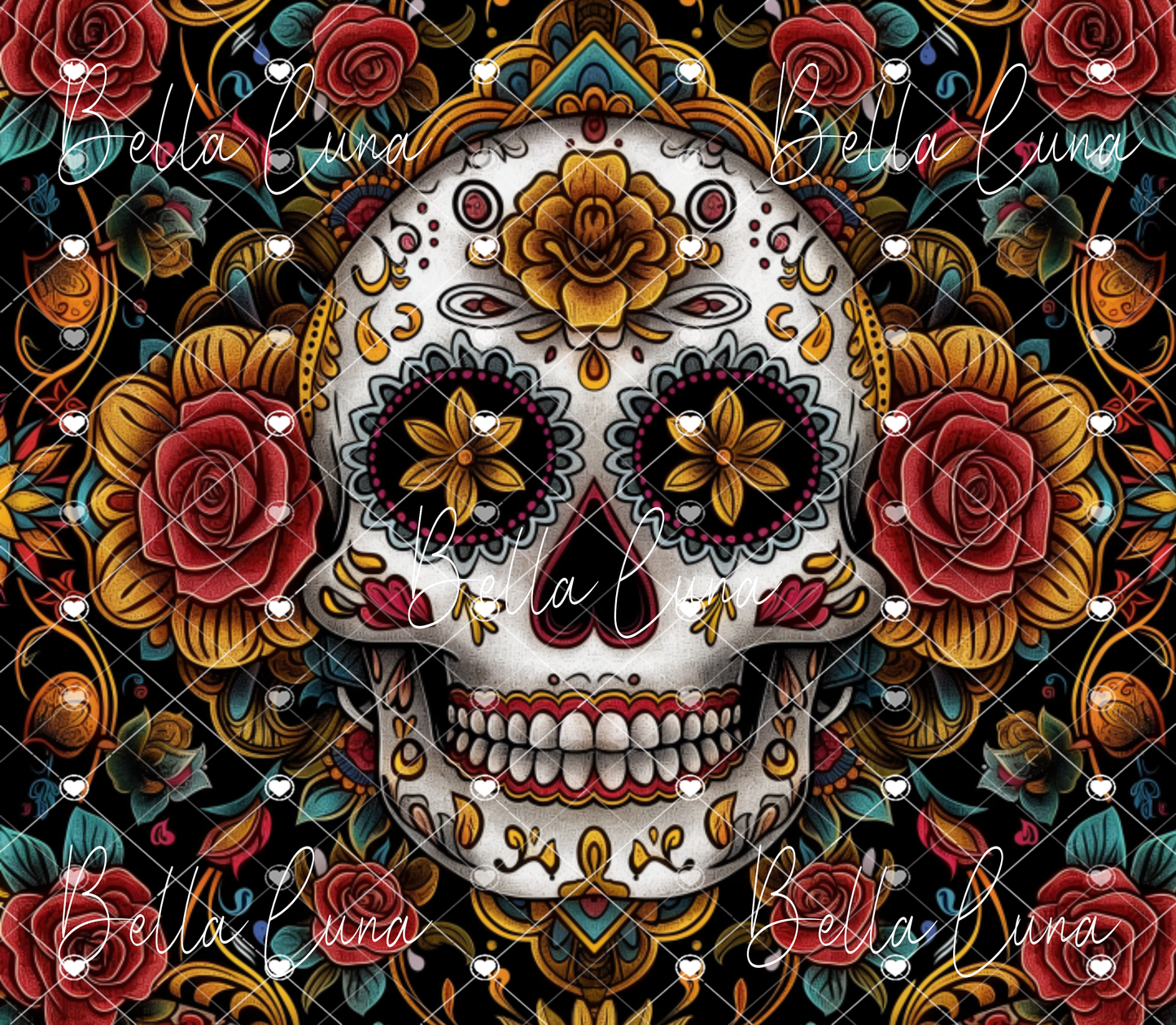 Sugar Skull Tumbler Wrap - Digital Design/Digital Download