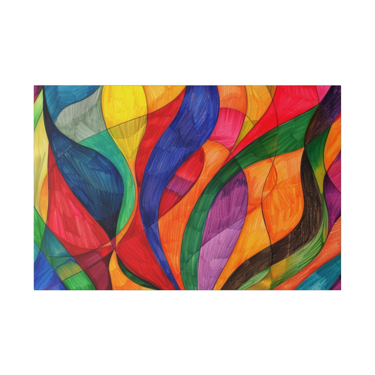 Matte Canvas, Stretched, 0.75" - Abstract Colorful Design