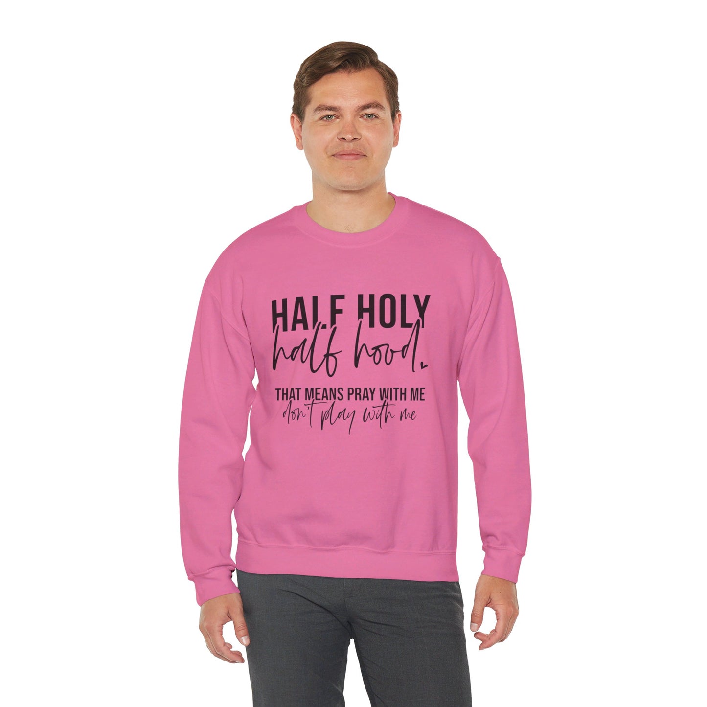 Unisex Heavy Blend™ Crewneck Sweatshirt - HALF HJOLY HALF HOOD