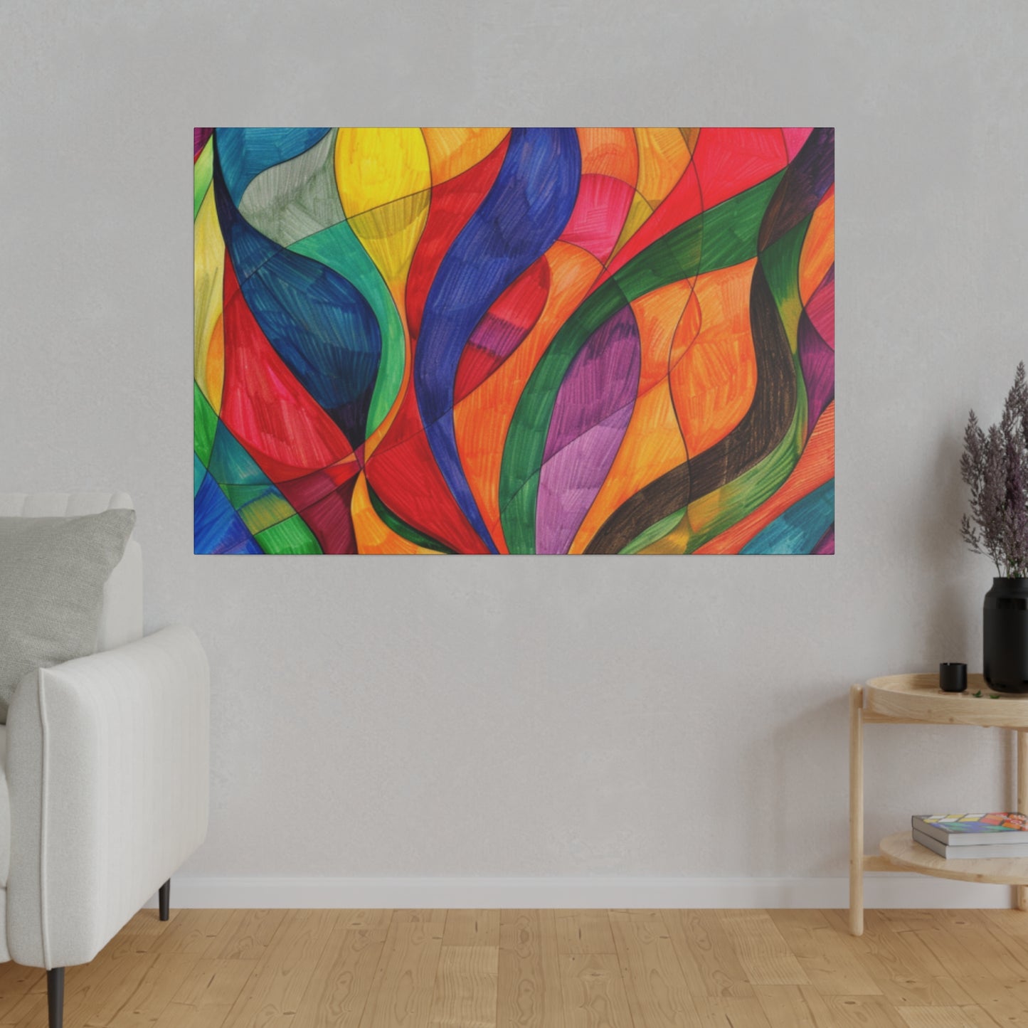 Matte Canvas, Stretched, 0.75" - Abstract Colorful Design