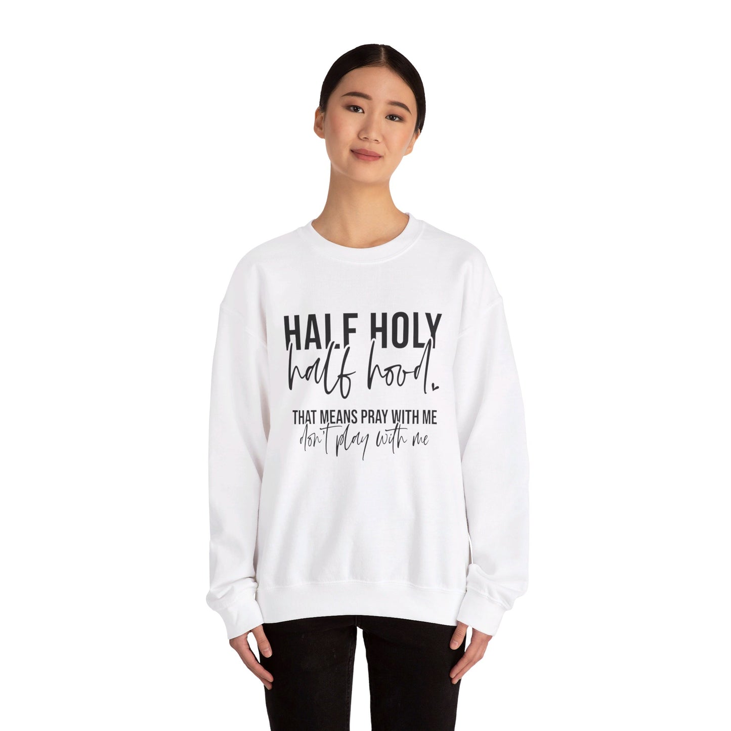 Unisex Heavy Blend™ Crewneck Sweatshirt - HALF HJOLY HALF HOOD