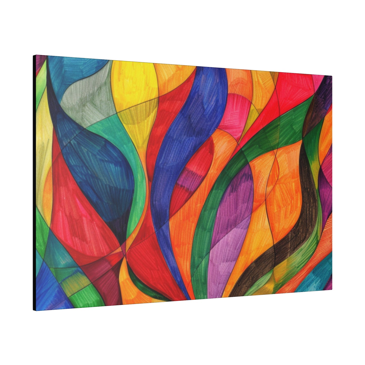 Matte Canvas, Stretched, 0.75" - Abstract Colorful Design