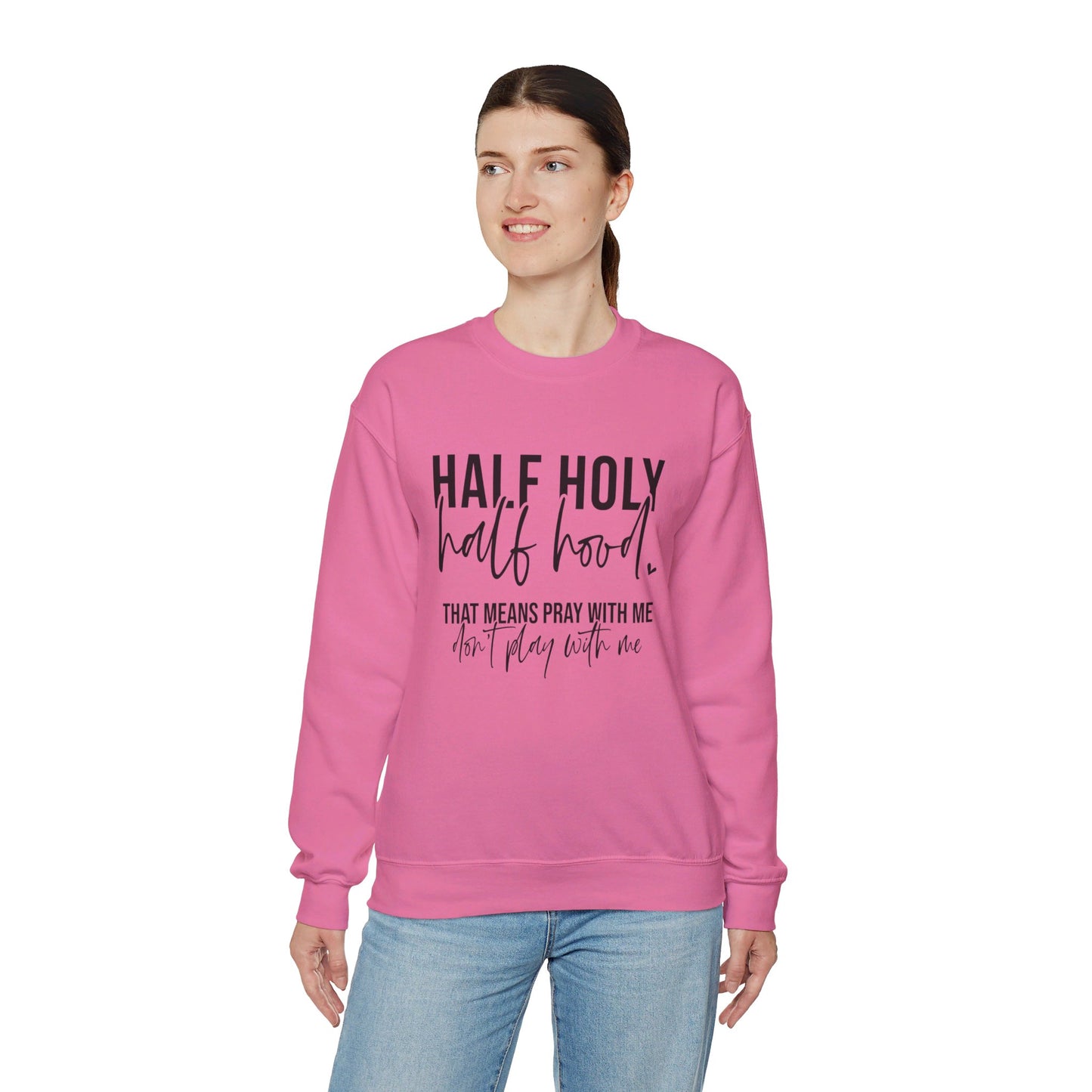 Unisex Heavy Blend™ Crewneck Sweatshirt - HALF HJOLY HALF HOOD