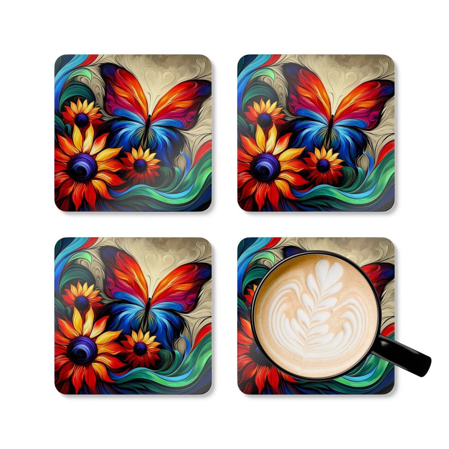 Corkwood Coaster Set - the colors of the wind