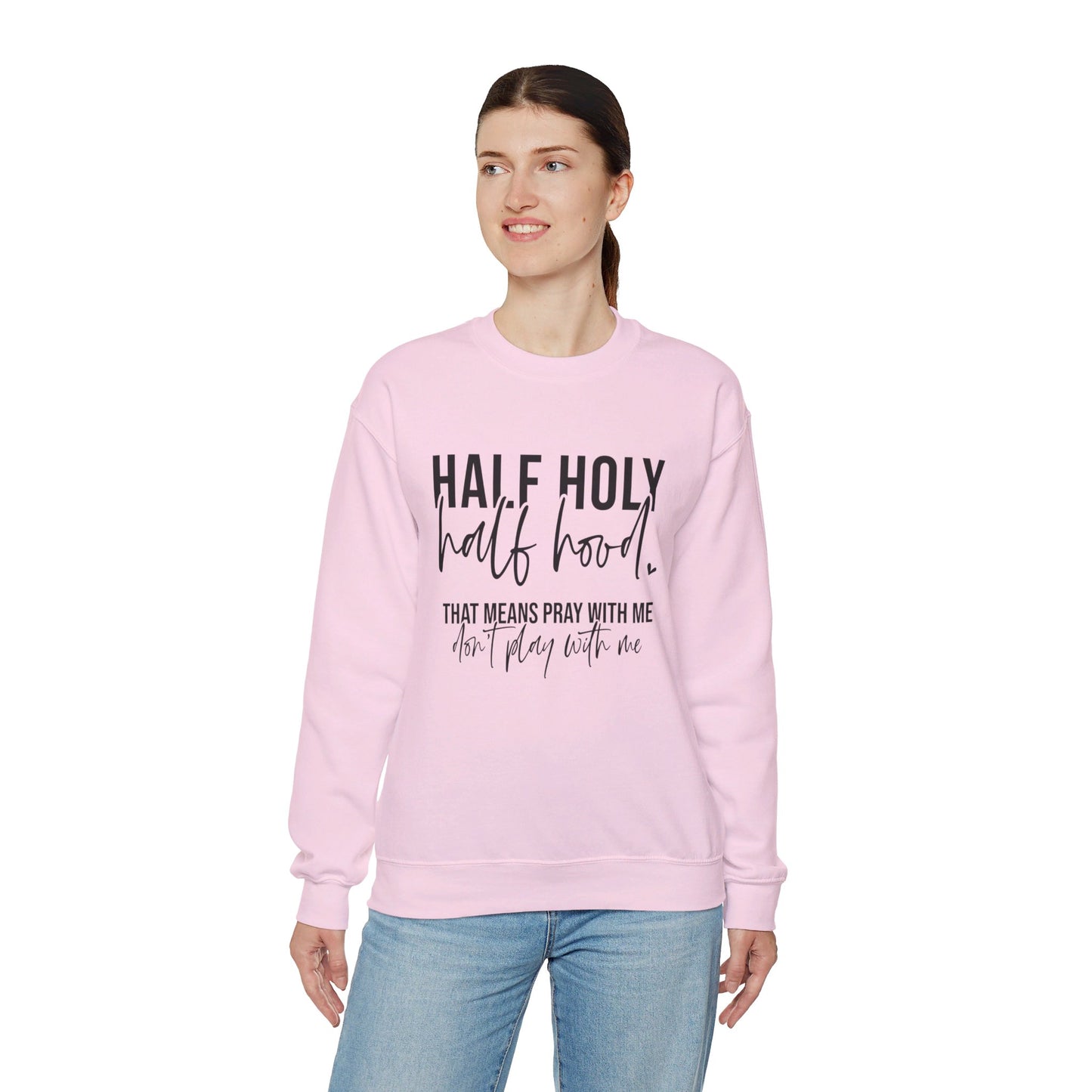 Unisex Heavy Blend™ Crewneck Sweatshirt - HALF HJOLY HALF HOOD