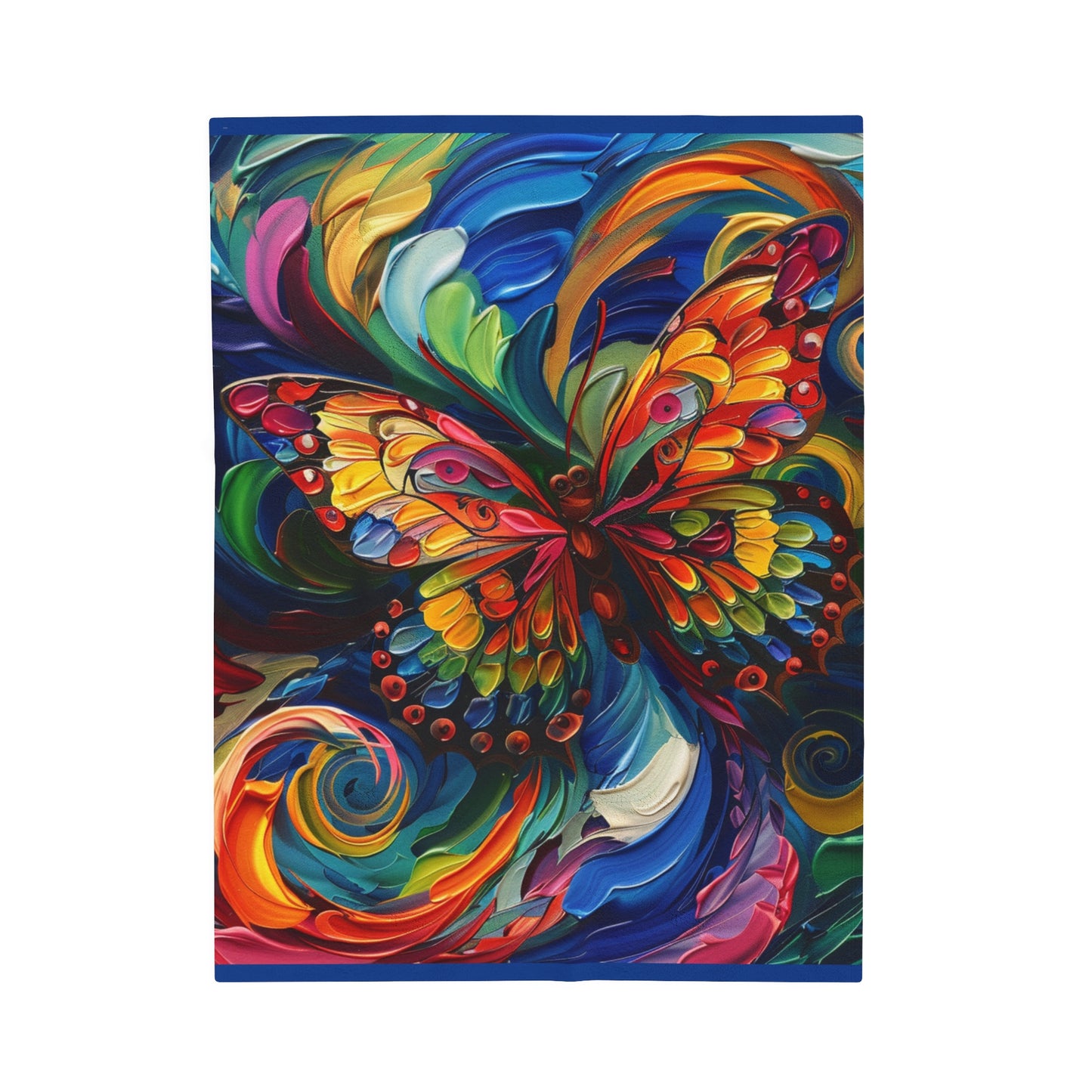 Velveteen Plush Blanket - Colorful Butterfly