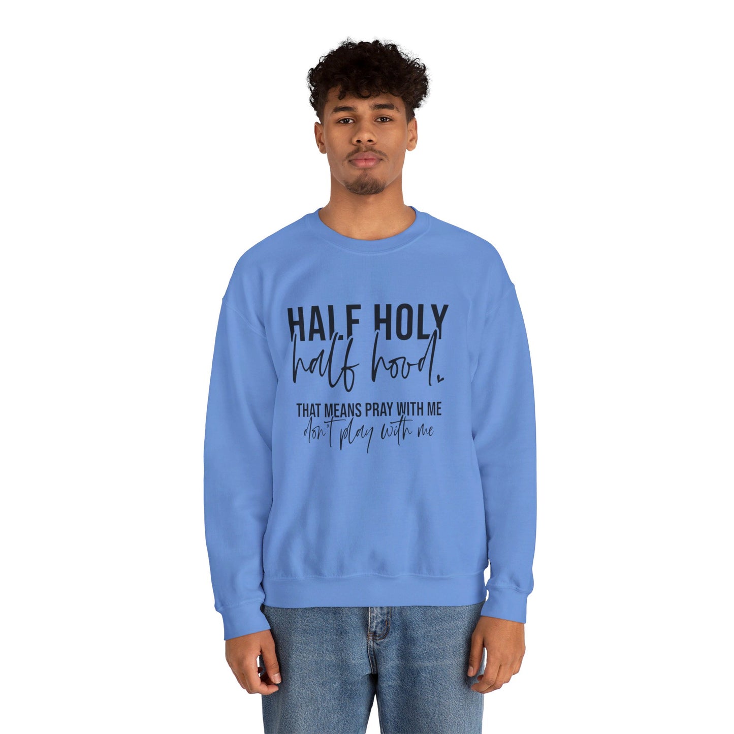 Unisex Heavy Blend™ Crewneck Sweatshirt - HALF HJOLY HALF HOOD