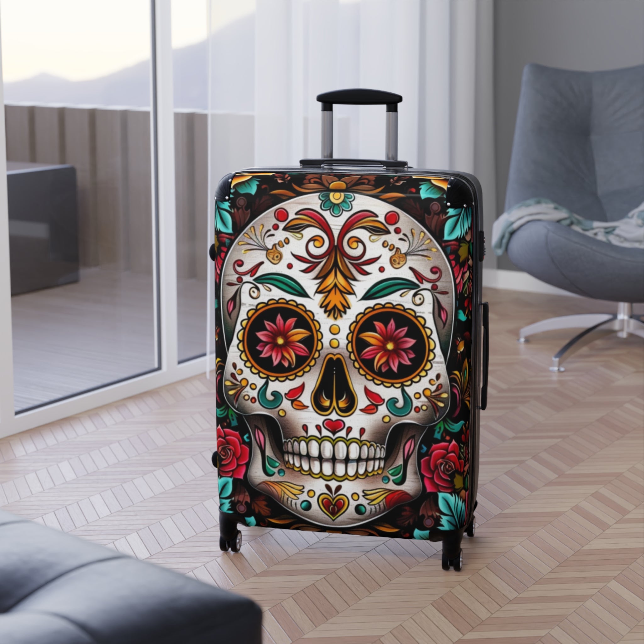 Suitcase Sugar Skull