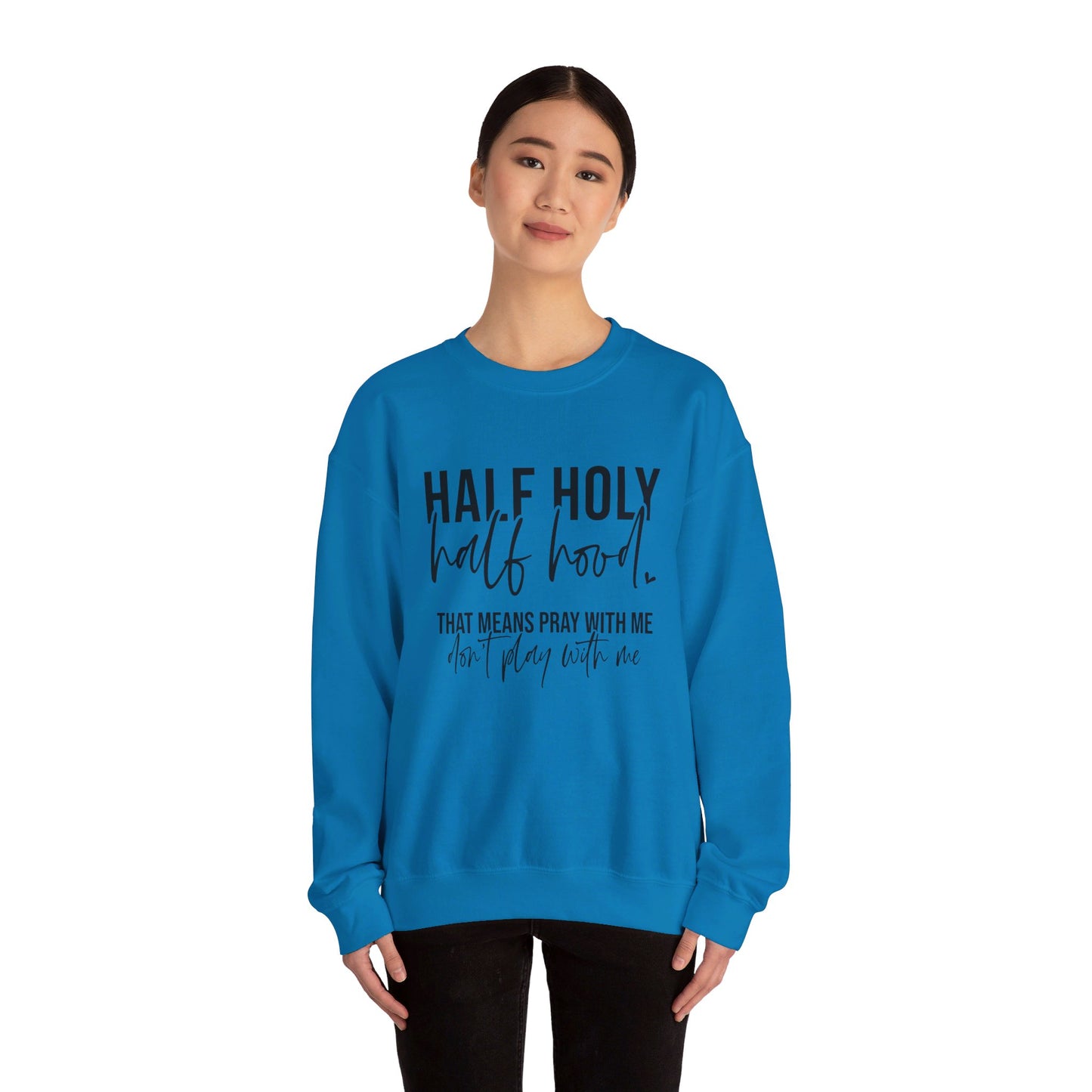 Unisex Heavy Blend™ Crewneck Sweatshirt - HALF HJOLY HALF HOOD