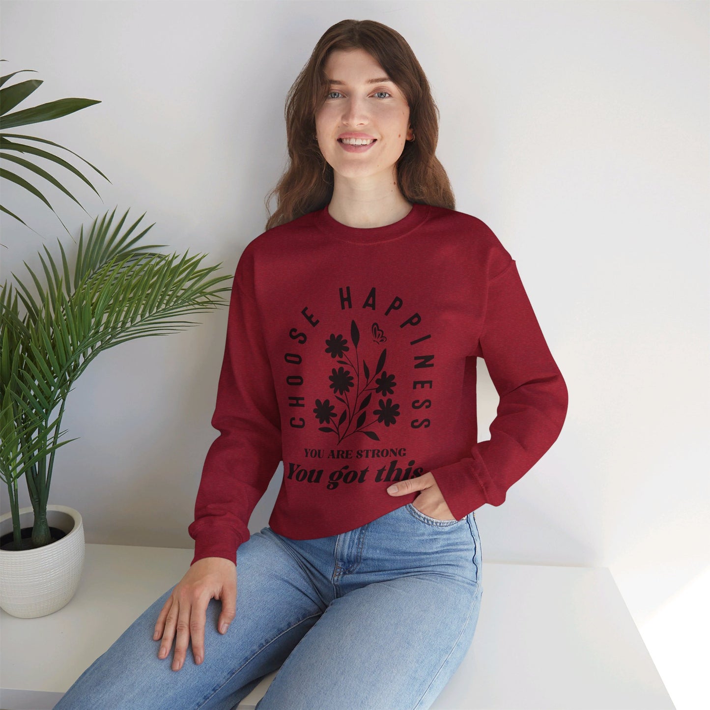 Unisex Heavy Blend™ Crewneck Sweatshirt - Choose Happiness