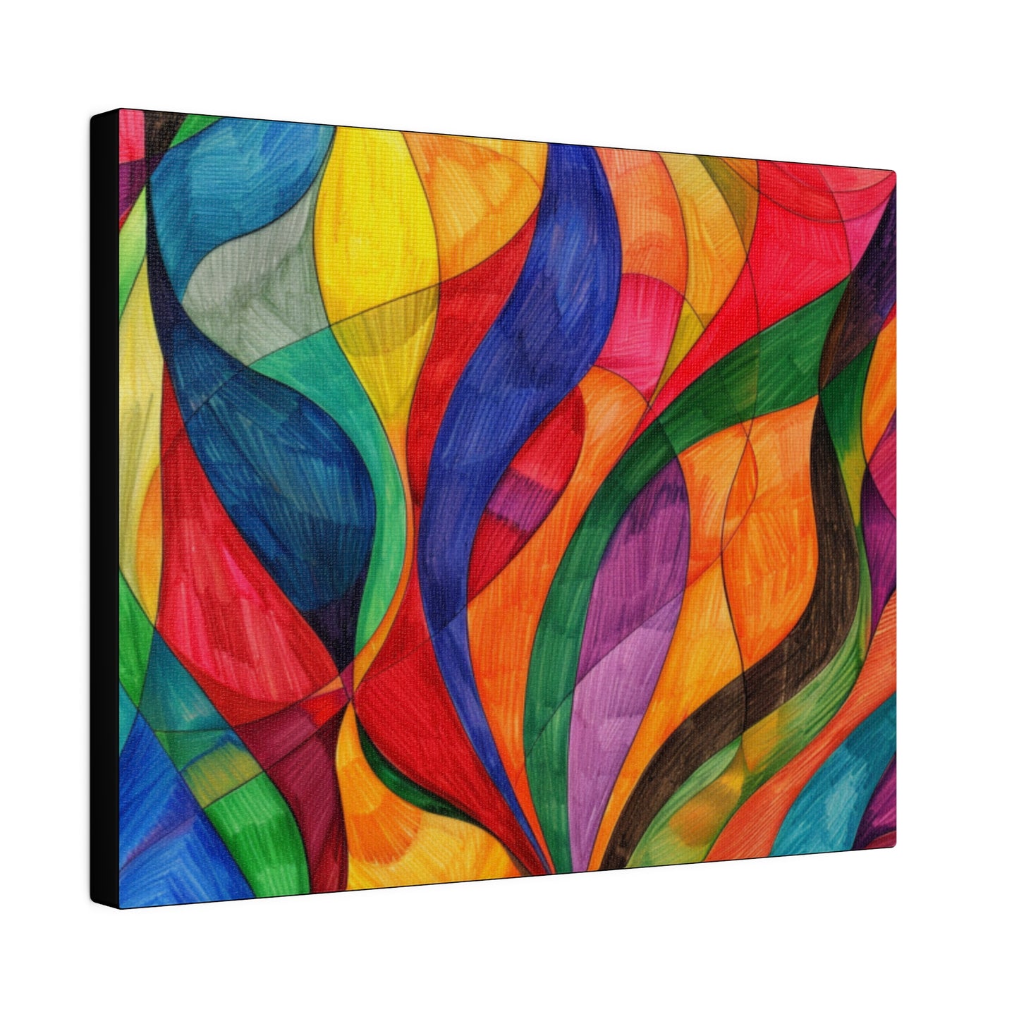 Matte Canvas, Stretched, 0.75" - Abstract Colorful Design